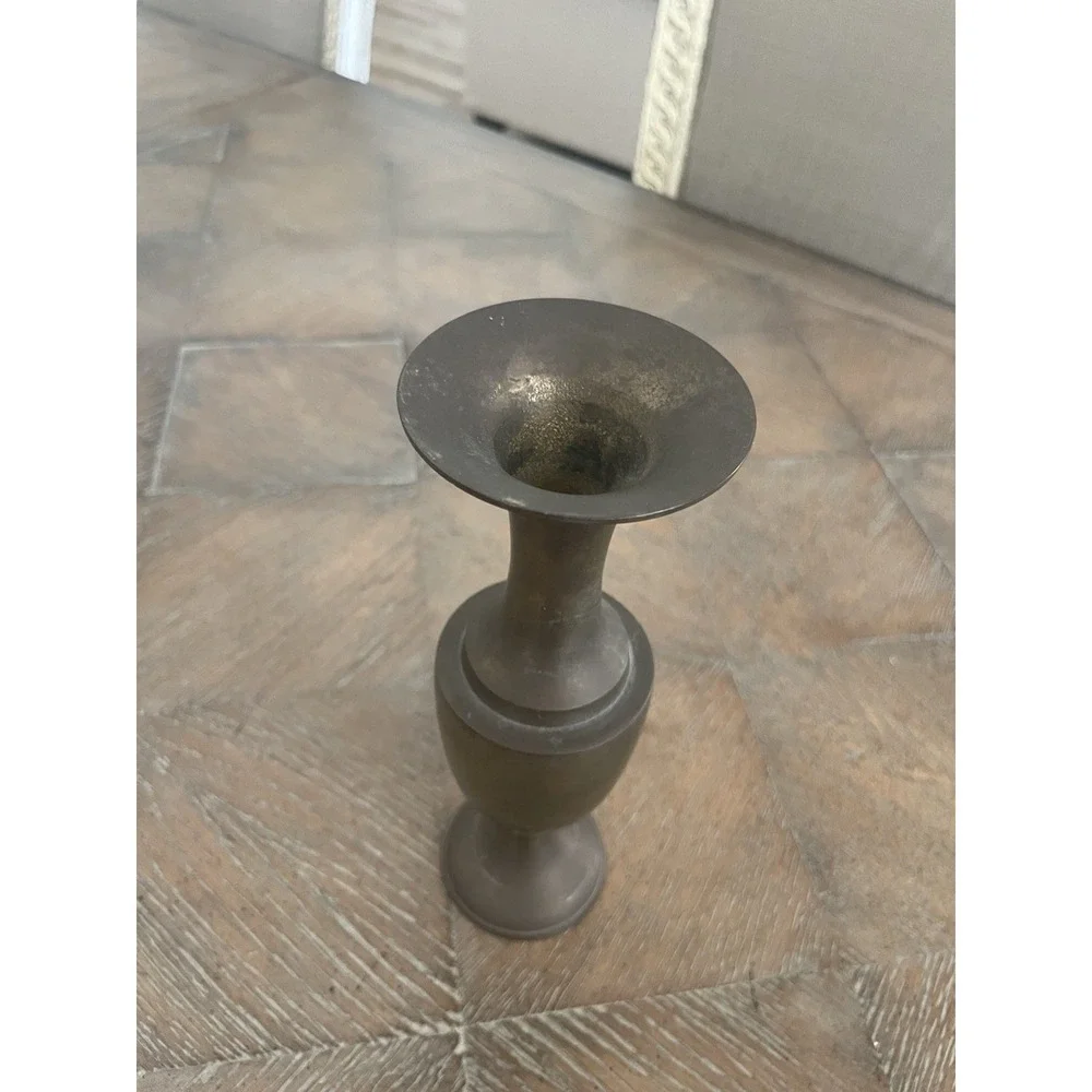 Solid Brass Vase MCM Vintage Bud Vase 8